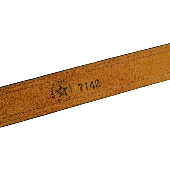 Vintage Leegin Brown Leather Belt: Stitching Detail, Brass Buckle, USA, Size 34" - Picture 7 of 7